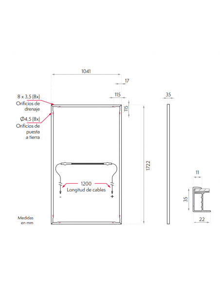 Painel solar Meyer Burger Glass 370W Bifacial dimensões