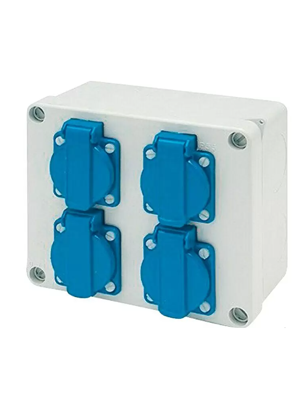 Scatola portaprese Z 41.S4 (4 Schuko IP54)