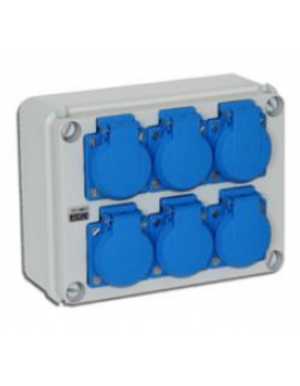 Scatola base con prese Z 41.S6 (6 Schuko IP54)