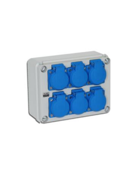 Boîte de base de prise Z 41.S6 (6 Schukos IP54)